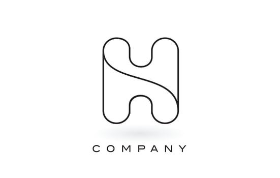 H Monogram Letter Logo With Thin Black Monogram Outline Contour. Modern Trendy Letter Design Vector. vector