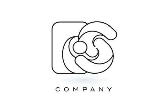 ES Monogram Letter Logo With Thin Black Monogram Outline Contour. Modern Trendy Letter Design Vector. vector