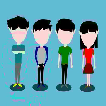 people flat character vector