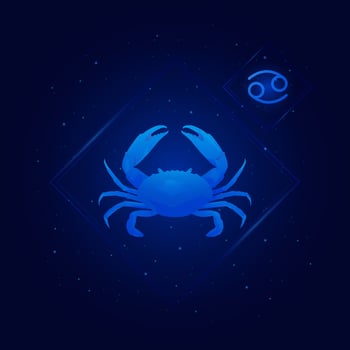 cancer zodiac sign icons, cancer of Zodiac with galaxy stars background,Astrology horoscope with signs vector