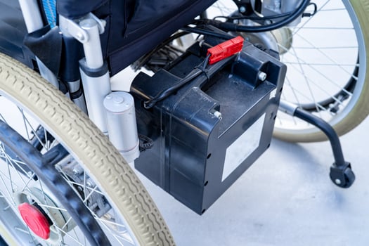 Battery of electric wheelchair for patient or people with disability people. photo