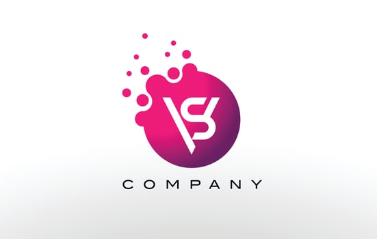 SV Letter Dots Logo Design with Creative Trendy Bubbles. vector