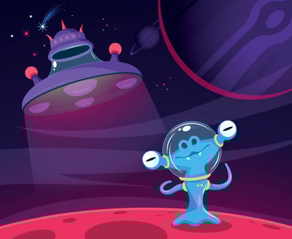 Friendly Alien Cartoon Image vector
