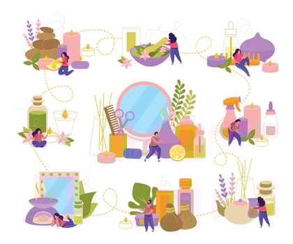 Aromatherapy Flat Infographics vector