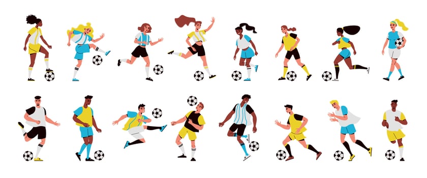 Football Players Set vector