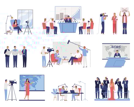 Mass Media Set vector