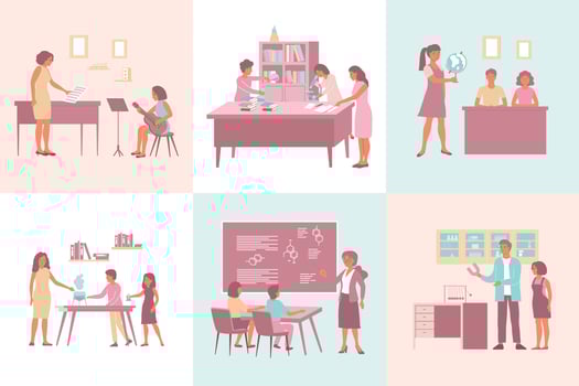 School Flat Design Concept vector