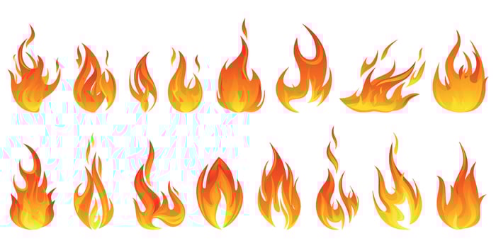 Fire Flame Icon Set vector
