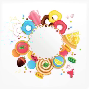 Desserts Sweets Festive Circular Background vector