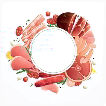 Meat Products Appetizing Background vector