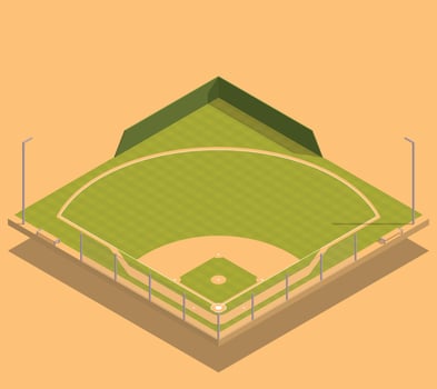 Baseball Field Isometric Composition vector