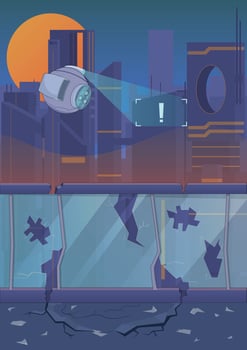 Cyberpank Landscape Background vector
