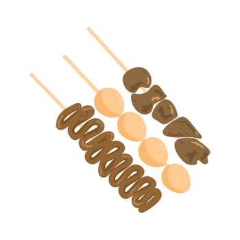 sate usus indonesian food vector