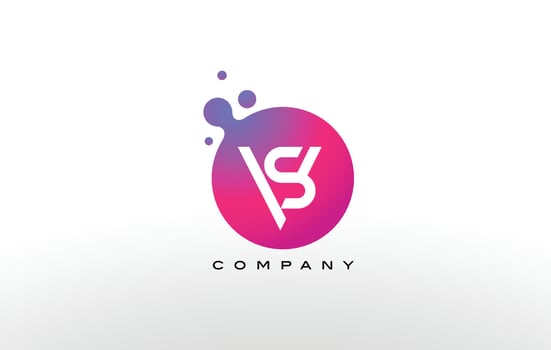SV Letter Dots Logo Design with Creative Trendy Bubbles. vector