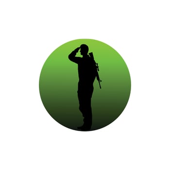 Soldier army salute silhouette vector images