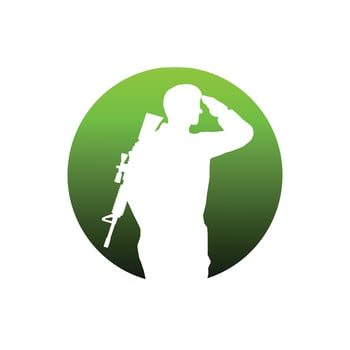 Soldier army salute silhouette vector images