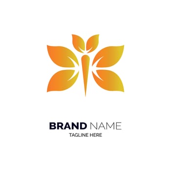 butterfly leaf logo design template for brand or company and other vector