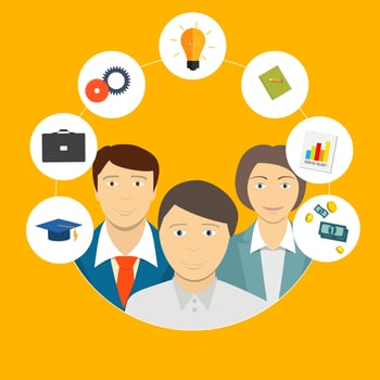 Helping an Individual Person, Student, Business Concept vector
