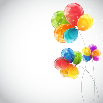 Color Glossy Balloons Background Vector Illustration