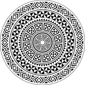 Tribal circle shape, Polynesian mandala design pattern vector Abstract geometric ornament design