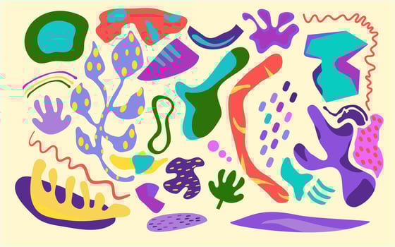Colorful abstract organic shapes background vector. Textile syari illustration graphic for decorative fabric with modern style. Moslem art print fashion template ethnic hand drawn culture vector
