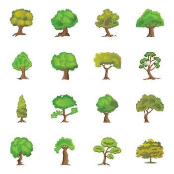 Trendy Trees Elements vector