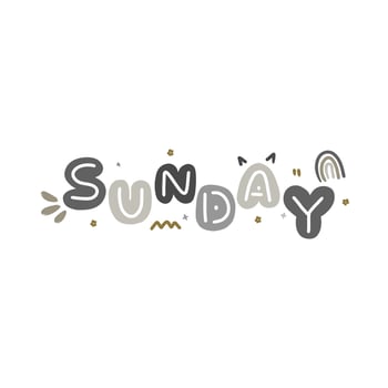 Awesome Sunday Weekend Typography Doodle Vector