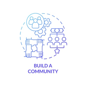 Build a community gradient concept concept icon. Small business boosting. Partnership and teamwork profit abstract idea thin line illustration. Vector isolated outline color drawing