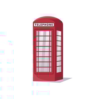 Illustration of a telephone box icon of the city of london Flat design vector