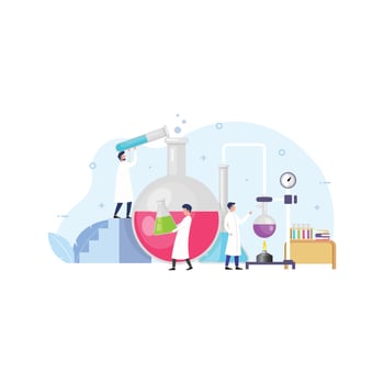 Chemistry class for modern school educational system vector illustration