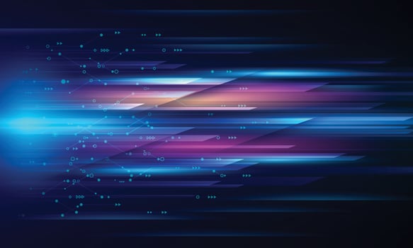 Modern abstract high-speed movement. Colourful dynamic motion on blue background. Movement template for banner, presentations, flyers, posters. Vector illustration.