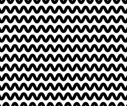 Zig Zag lines pattern. Black wavy line on white background. Abstract wave vector illustration. Digital paper for page fills, web designing, textile print. Vector art.