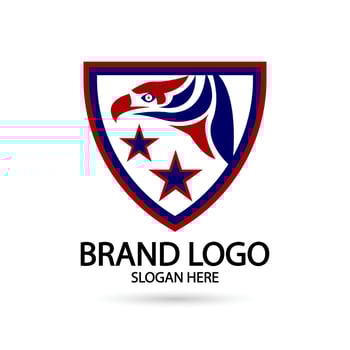 Falcon, eagle emblem logo icon vector illustration design