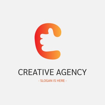 Initial C logo with like symbol vector