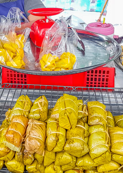 Jackfruit at a street food stand in Bangkok Thailand. photo