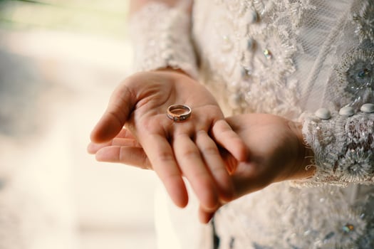 Wedding rings symbol love family. A pair of simple wedding rings photo