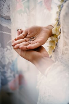 Wedding rings symbol love family. A pair of simple wedding rings photo
