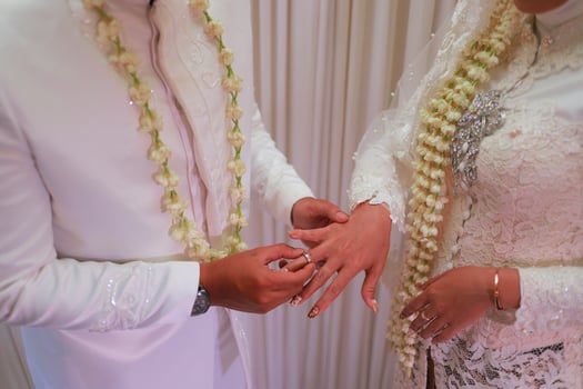 Wedding rings symbol love family. A pair of simple wedding rings photo