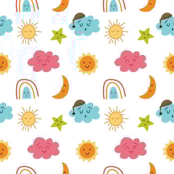 Colorful Sky Seamless Pattern Vector Design