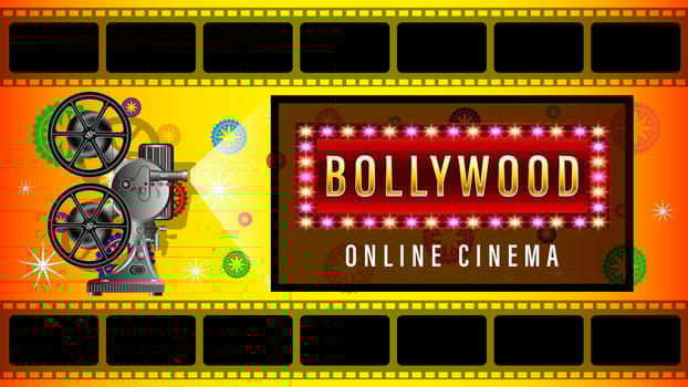 Bollywood Online Cinema film background vector