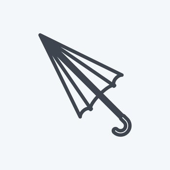 Umbrella Icon in trendy line style isolated on soft blue background vector