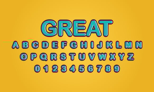 great style editable text effect vector