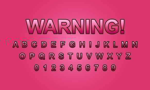 warning style editable text effect vector