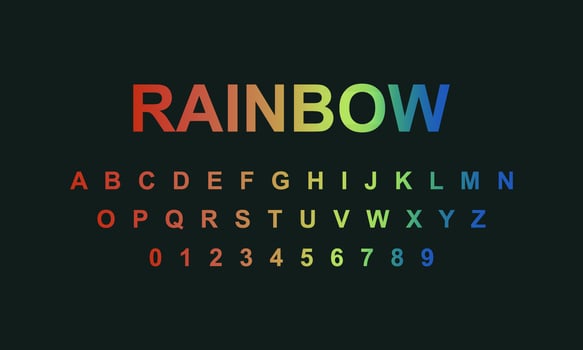 rainbow style editable text effect vector