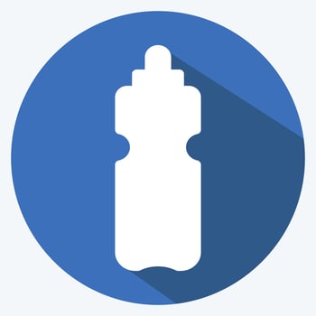Water Bottle Icon in trendy long shadow style vector