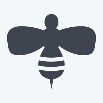 Honey Bee Icon in trendy glyph style isolated on soft blue background vector