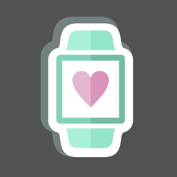 Health App Sticker in trendy isolated on black background vector