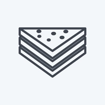 Sandwich Icon in trendy line style isolated on soft blue background vector