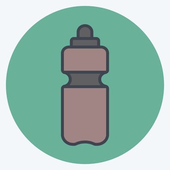 Water Bottle Icon in trendy color mate style vector