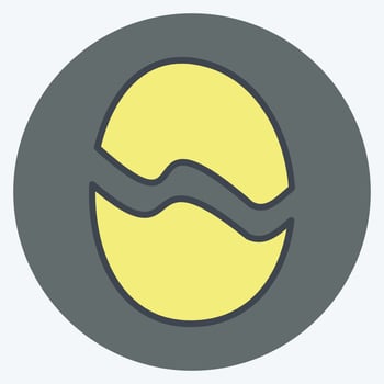 Egg Icon in trendy color mate style isolated on soft blue background vector